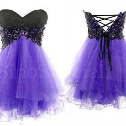 Lace Ball Gown Sweetheart Mini Prom..