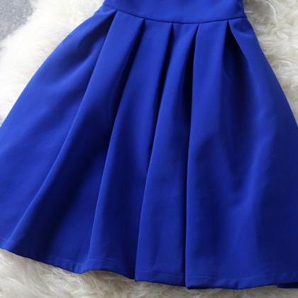 Short Royal Blue Dresses with Beadi..