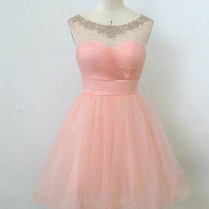 Ball Gown Round Neckline Mini Homecoming Dress,..