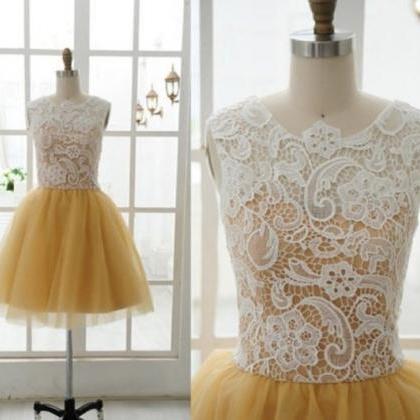 Custom Made A Line Short Lace Prom Dresses, Short..