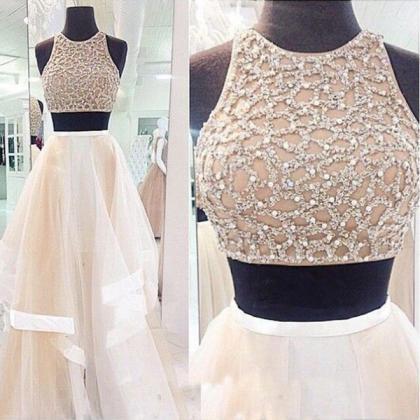 Custom Made Two Pieces Prom Dresses 2015, Party..