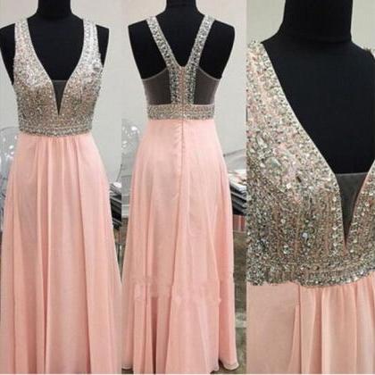 Custom Made A Ling Long Pink Prom Dresses, Long..