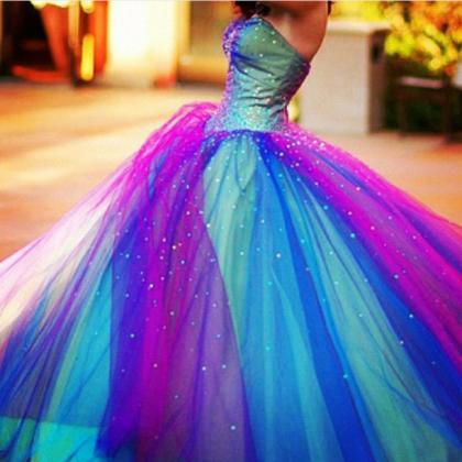 Custom Made Colorful Floor Length Long Prom..