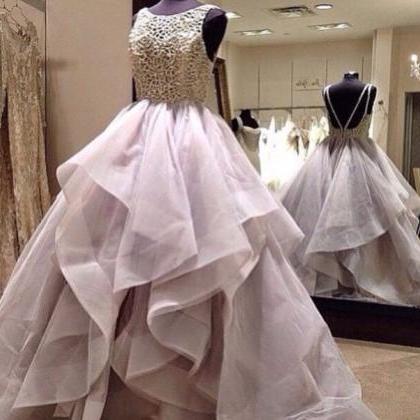 Custom Made Backless Sleeveless Long Prom Dresses,..