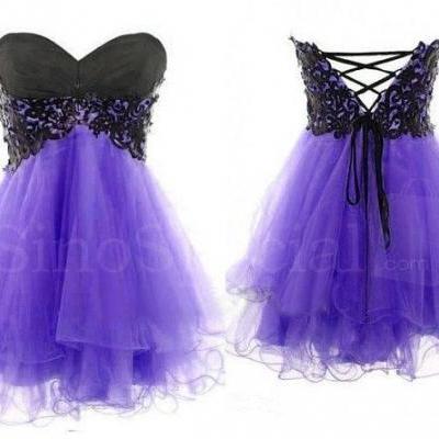 Lace Ball Gown Sweetheart Mini Prom Dress/Homecoming Dress/Graduation Dress/Formal Dress