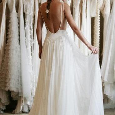 Custom Made Floor Length Backless Lace Wedding Dresses,Bridal Dresses,wedding gowns,Lace Wedding Dresses, plus size backless wedding dresses