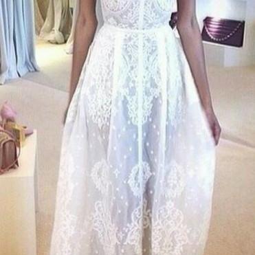 Custom Made A Line Long Lace Prom Dresses, A Line Long Lace Wedding Dresses, Dresses for Prom