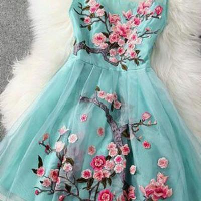 2015 New Style Organza Short Prom Dresses, Flower Dresses, Summer Dresses