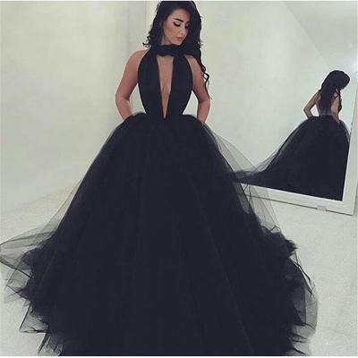 Custom Made Black Tulle Prom Gown, Black Prom Dresses, Black Formal Dresses