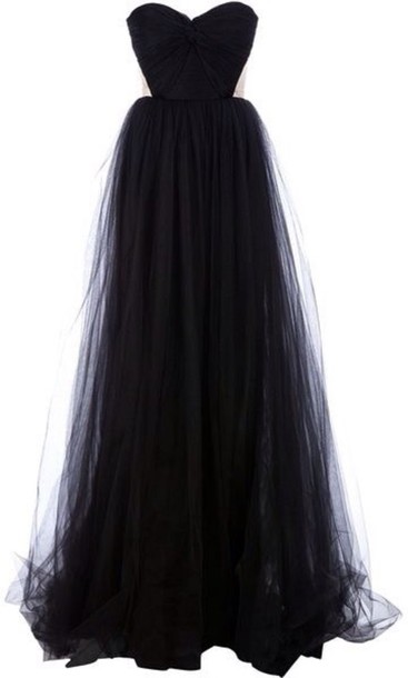 Custom Made Black Sweetheart Neck Floor Length Prom Dresses, Long Black Homecoming Dresses