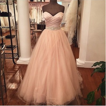 Custom Made A Line Sweetheart Neck Floor Length Prom Dresses, Dresses For Prom
