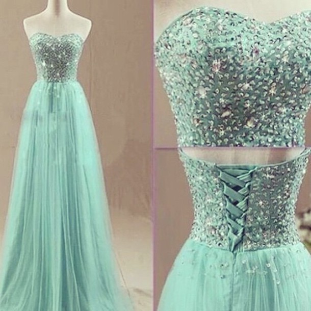 Custom Made A Line Sweetheart Neck Long Green Prom Dresses, Long Green Party Dresses