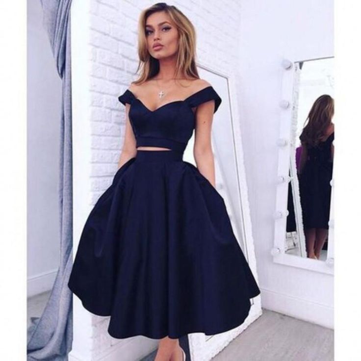 Fashion Long Navy Blue A Line Prom Dresses Featuring Off The Shoulder On Luulla