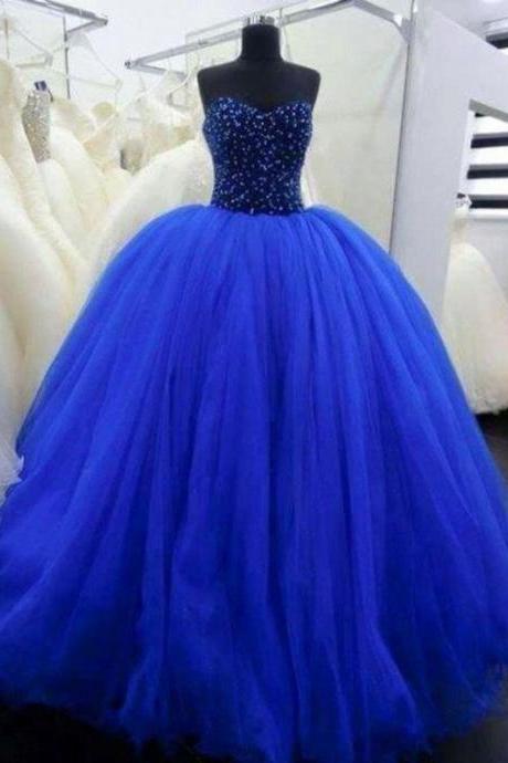 Custom Made Sweetheart Neck Royal Blue Prom Gown, Royal Blue Prom Dresses, Formal Dresses