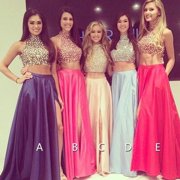 Navy Blue Lace Prom Dress