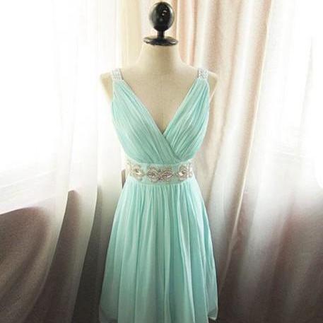 Short Seafoam Blue Prom Dress/homecoming Dress/bridesmaid Dress/wedding ...