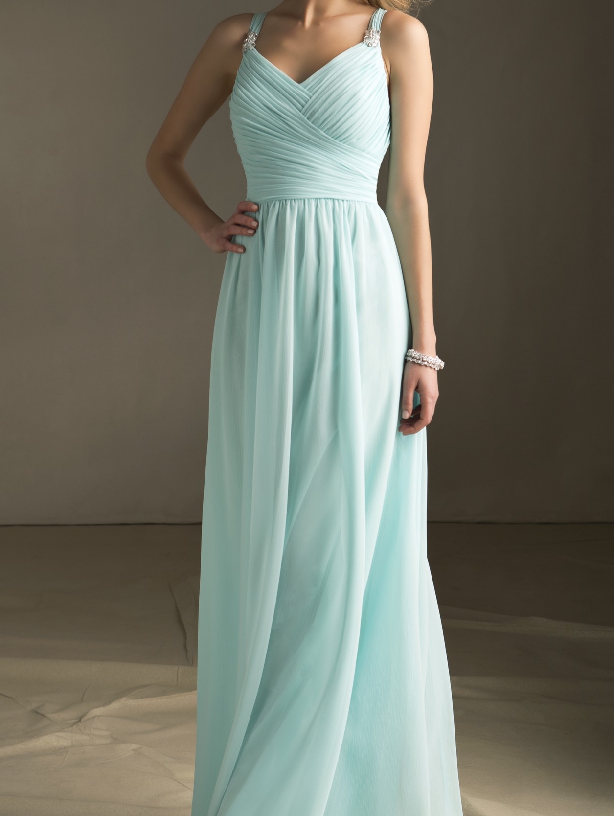 Custom Made A Line Long Baby Blue Prom Dresses, Bridesmaid Dresses ...